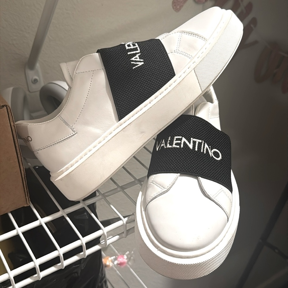 Valentino White and Black Women's Sneakers